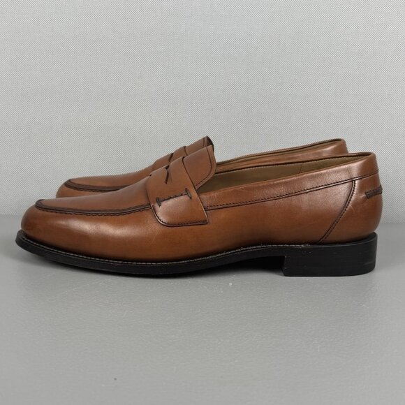 Moral Code Brayson Penny Loafer Shoes Leather Slip On Moc Mens 9 M Cognac 11832 - Picture 3 of 9